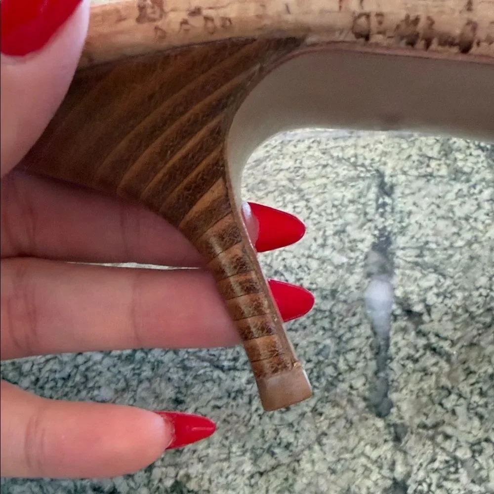 Coach Women's Bright Green Cork Heels - Picture 5 of 6